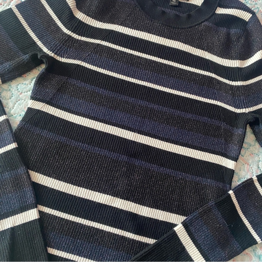 Banana Republic Metallic Stripe Sweater Top